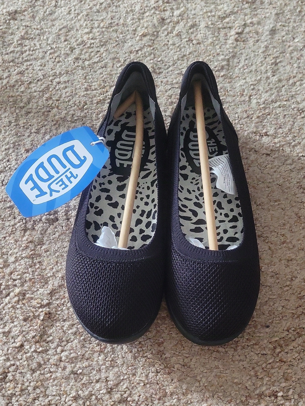 Hey Dude Women's Savannah Black Slip-On Ballet Flats NWT